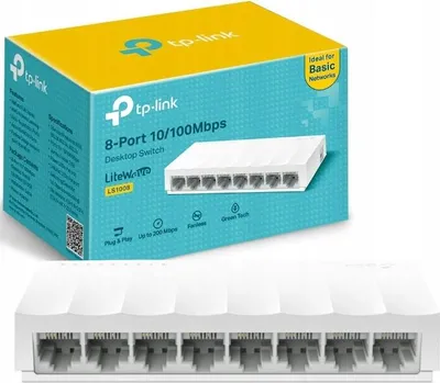 Productafbeelding van TP-Link 8-poorts desktop switch, 10/100 Mbit/s