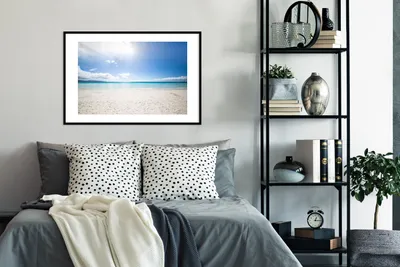 Produktbild von MuchoWow® MuchoWow® Gerahmtes Poster Strand - Insel - Sonne 90x60 cm - Poster mit zchwarzem Bilderrahmen - Wanddekoration - Fotos