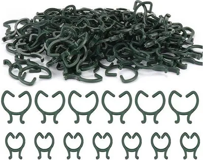 Productafbeelding van 200 plantclips - 2 maten voor plantensteunen (groen)