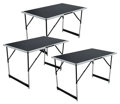 3er Set Alu Tapeziertisch verstellbar Multifunktionstisch 100x60x73/80/87/94cm