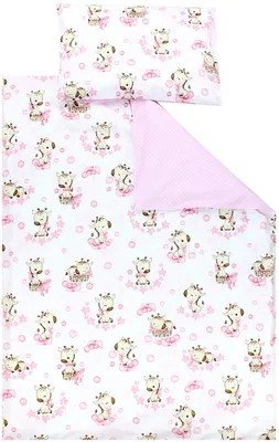 Produktbild von TupTam Kinder Bettwäsche Gemustert 2-Teilig Wendebettwäsche, Farbe: Giraffe/ Punkte/ Rosa, Größe: 135x100 cm
