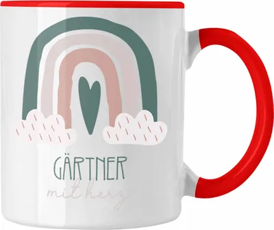 Produktbild von Trendation - Gärtner Tasse Geschenk Danke Kaffeetassse Geschenkidee für Gärtner mit Herz Spruch (Rot)