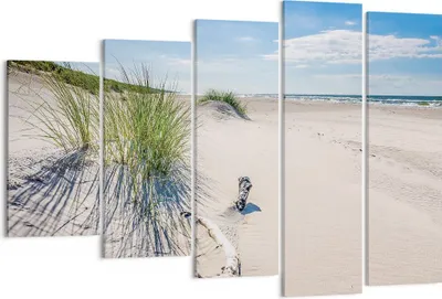 Produktbild von Bild auf Leinwand - Leinwandbild - 5 Teile - Mrzezyno Strand Meer - 150x100cm - Wand Bild - Wanddeko - Wandbilder - Leinwanddruck - Bilder - Wanddekoration - Leinwand bilder - EG150x100-4281