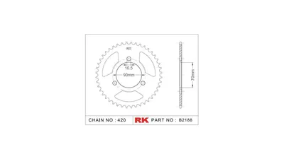Produktbild von Rk Kettenrad 420 38z Stahl silber