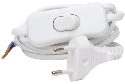 Produktbild von UNIVERSEEL - 2 X 0,75/2 m Kabel mit Schalter weiß -