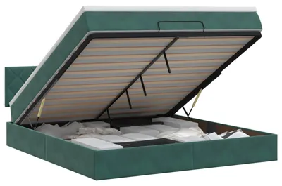 Immagine prodotto di vidaXL Panca letto con materasso, verde scuro, 140 x 200 cm, in velluto