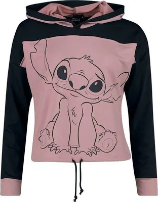 Produktbild von Lilo & Stitch Kapuzenpullover Damen Sit schwarz/rosa L