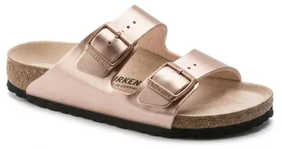 Productafbeelding van Damen slippers Birkenstock Arizona BS, smalle pasvorm, Birko-Flor, roze-goud, maat 40