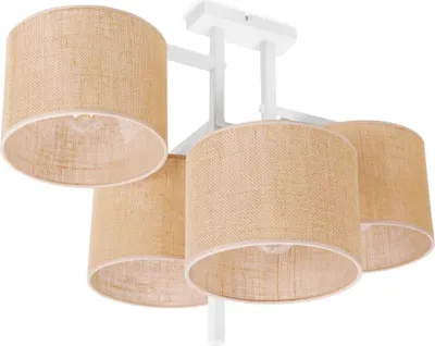 Produktbild von Pendelleuchte Boho Jute – Hängelampe Deckenlampe Kronleuchter im Boho Stil für Wohnzimmer, Schlafzimmer und Esszimmer
