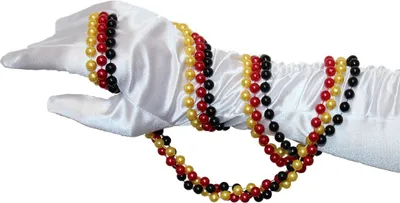 Produktbild von Perlenkette Schwarz Rot Gold