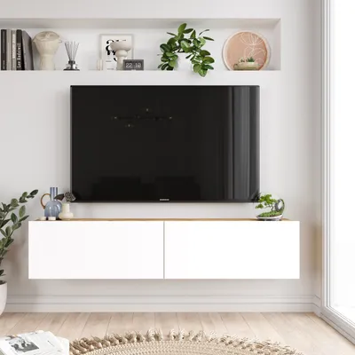 Obrázek produktu pro Skye Decor, Fr10-Aw, TV stolek, borovice atlantská, 100 % MELAMÍNOVÁ DESKA, 140 x 31,6 x 29,1 cm