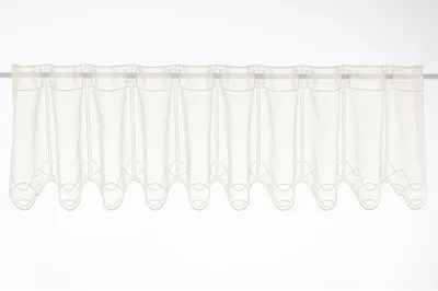 Produktbild von Gardinen Kranzusch Scheibengardine Stickerei auf Voile 30x96 cm H/B natur Bistrogardine Vorhang Küche 1er Pack