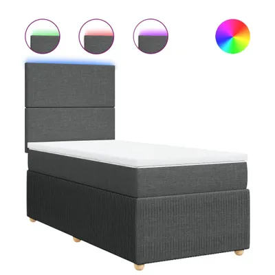 Produktbild von Boxspringbett mit Matratze Dunkelgrau 100x200 cm Stoff