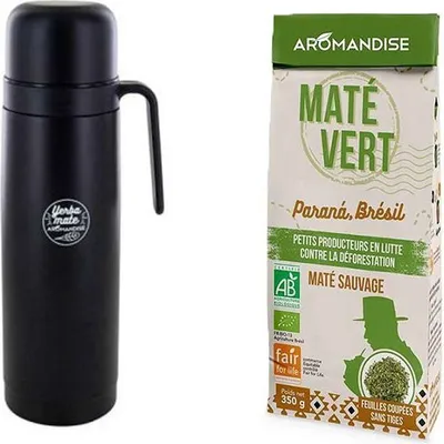 Produktbild von Maté Thermoskanne mit Präzisionsausgießer 1L + Wilder brasilianischer Grüntee Maté 350 g