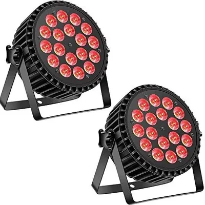 Zdjęcie produktu dla Lampa sceniczna LED dmx rgbw 18 diod efekt stroboskop dj na imprezy 2 szt.