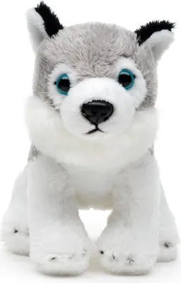 Produktbild von Kuscheltier Husky sitzend grau/weiß 13 cm Plüschhund