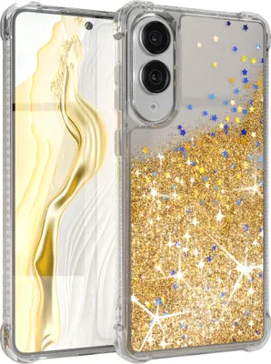 Produktbild von EAZY CASE - Glitzer Hülle kompatibel mit Samsung Galaxy S25 Edge Glitzer Schutzhülle, Soft Case, Backcover Transparent mit Motiv