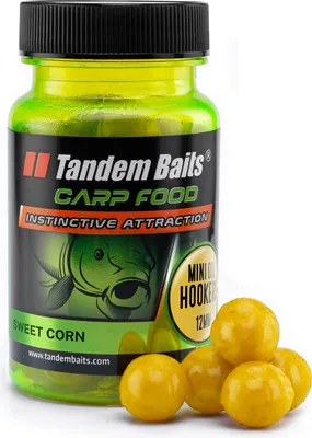 Produktbild von Tandem Baits Carp Food Perfection Mini Oil Hookers Zuckermais, Karpfenfutter, Karpfen Angeln, Köder zum Große-Fische-Angeln, Karpfenzubehör für Profis & Hobby-Angler, Angelfutter 12mm 5g
