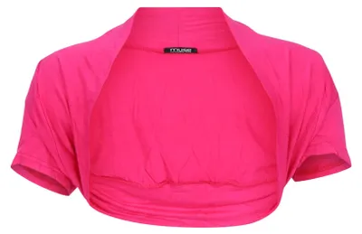 Produktbild von Easy Young Fashion Damen Bolero Jäckchen Kurzarm - elastisch & figurbetont - Bas