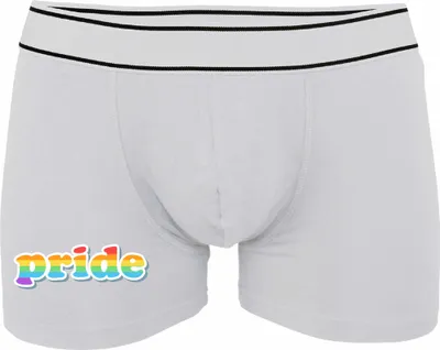 Produktbild von Boxershorts - Mann - Boxer-0051-man-white-v-L - weiß - L - vorn - pride GAY LSBTQ - lustiges Motiv - Spruch - Unterwäsche - Unterhose - Freizeit - lustig
