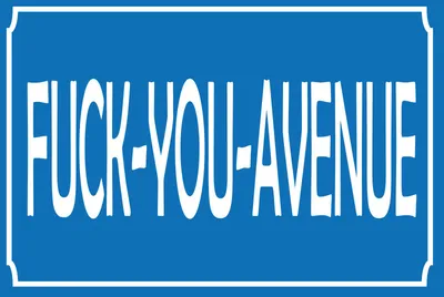 Image de vianmo Panneau en bois 30x40 cm Fuck-You-Avenue Schild