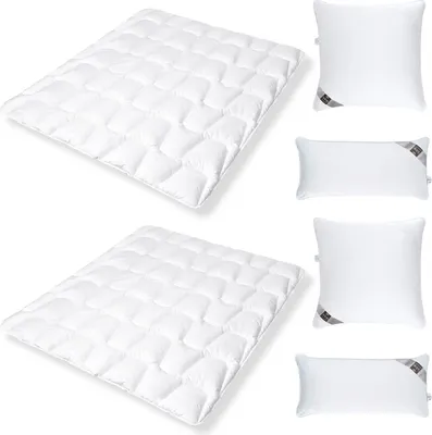Produktbild von SWAN DeLuxe Bett-SET BIG - 2x Bettdecke 135x200 Winter + 2 Kopfkissen 40x80 + 80x80