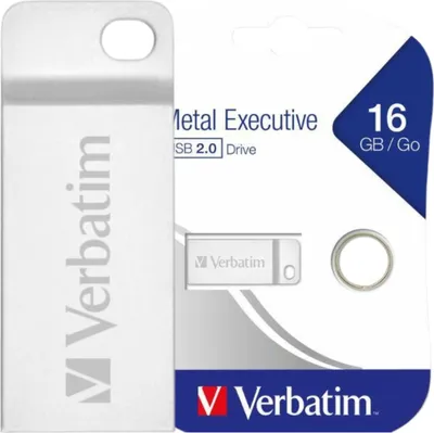 Zdjęcie produktu dla Verbatim Metal Executive, 16 GB, USB Typu-A, 2.0, Bez zatyczki, 3,6 g, Srebrny