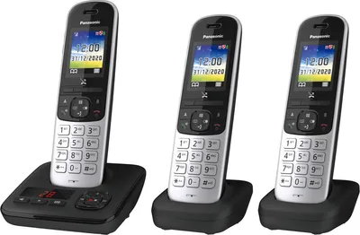 Produktbild von Panasonic KX-TGH723GS Schnurloses Telefon-Set mit Anrufbeantworter silber-schwarz