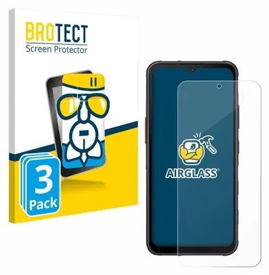 A product shot showing the packaging for a screen protector and the screen protector itself placed on a phone.
