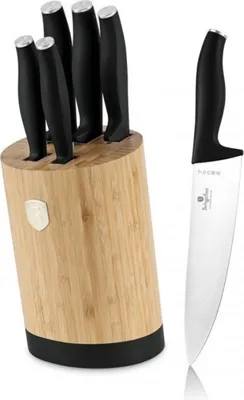 Produktbild von Berlinger Haus Messer Set BH-2753 Matt Schwarz in Bambusblock