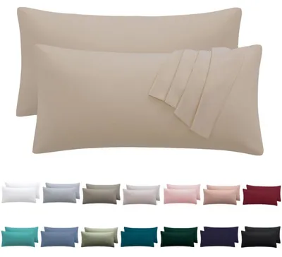 Obrázek produktu pro Dva povlaky na polštáře, rozměr 40x80 cm, teplá béžová barva, materiál: mikrovlákno