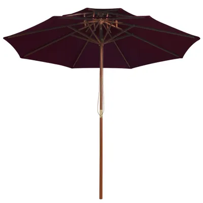 Immagine prodotto di vidaXL Ombrellone con doppio tettuccio e palo in legno rosso Bordeaux 270 cm