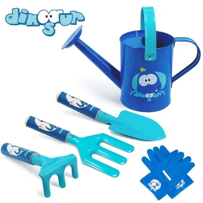 Produktbild von Gartengeräte-Set für Kinder, bestehend aus 5 Teilen und Handschuhen