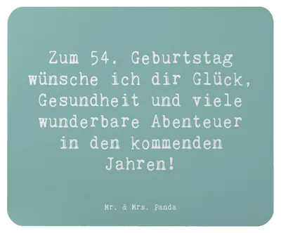 Produktbild von Mr. & Mrs. Panda Mauspad Spruch 54. Geburtstag - Meeresbrise - Geschenk, Mousepad, Feiern, Happy Birthday, Mouse Pad, mousematte, laptop, Geburtstagsgeschenk, Meilenstein