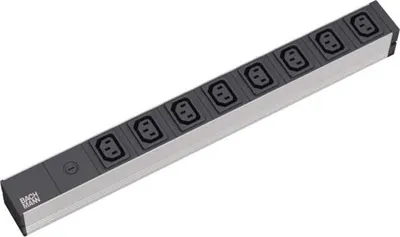 Produktbild von BACHMANN 19" Steckdosenleiste 8x C13 Buchsen, mit Schutzkontakt-Stecker, 10A Sicherung