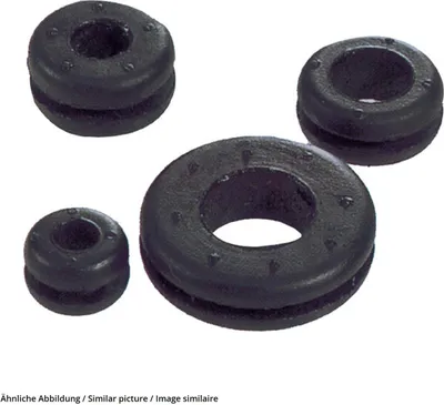 Produktbild von "Durchführungstülle für Montageausschnitt Durchmesser 11,0mm rund Chloropren-Kautschuk (CR) Farbe schwarz"