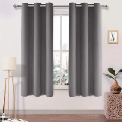 Image de Rideaux occultants pour chambre, gris, 160 cm de longueur, 2 panneaux