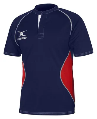 Produktbild von Gilbert - Rugby-Shirt für Herren, Regulär, Raglanärmel GT23827 (XS) (Marine/Rot)