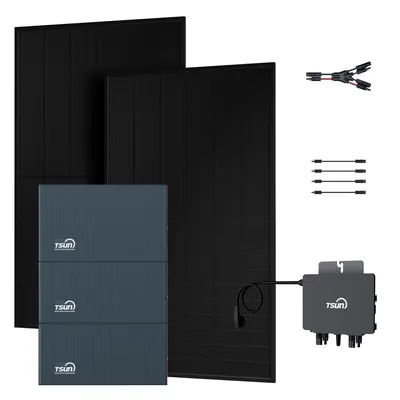 Produktbild von Powerness Balkonkraftwerk Speicher, TSUN DCU2000Lite mit 2 x DB2000 Lite Erweiterungsakku & 800W Mikrowechselrichter, 2 x 500W Solarmodule (0% MwSt)