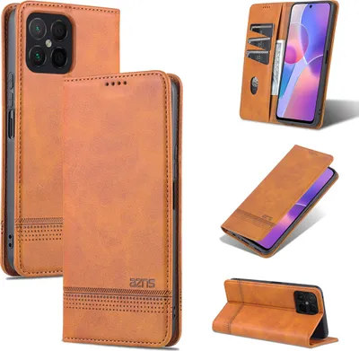 Immagine prodotto di Honor X8 Custodia in pelle, Flip Cover Wallet Case Chiusura magnetica Stand Custodia protettiva per Honor X8 Giallo