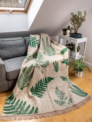 Produktbild von UMIPLED | Kuscheldecke, Sofaüberwurf Decke, Dicke Sofadecke, Couchdecke, Flauschige, Wohndecke für Couch, 150x200cm, - Beige/Grün