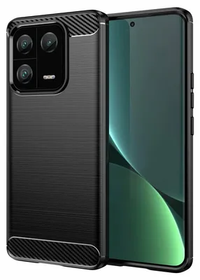 Produktbild von Carbon Case Hülle kompatibel mit Xiaomi 13 Pro flexible Silikon Carbon Hülle schwarz