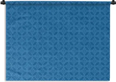 Produktbild von MuchoWow® Wandteppich Wandbehang Kompass - Blau - Muster 150x112.50 cm Tapisserie Dekoration Wandtuch - Wanddecke - Wandteppiche