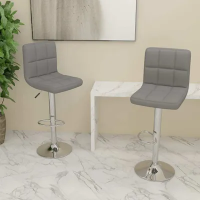Produktbild von Maison Exclusive - Barhocker 2 Stk. Hellgrau Stoff