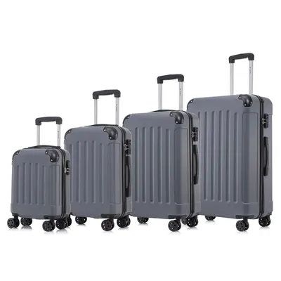 Produktbild von yonsly Premium Reisekoffer TSA-Schloss,YKK-Reißverschluss Hartschalen-Koffer Kabinenkoffer Rollkoffer Suitcase Handgepäck  (Grau, S-M-L-XL-Set)