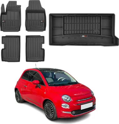 Immagine prodotto di Kit tappetini e baule per Fiat 500 2007-2022 TPE Nero
