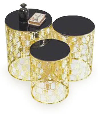 Produktbild von Gruppe Beistelltische Kaffeetische Sofatische 3tlg Couchtische Gold