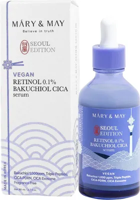 Image de Mary&May Seoul Edition Vegan Retinol 0.1% Bacuchiol CICA Serum 80 ml - sérum anti-âge