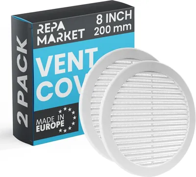 Imagen del producto de Tapa de ventilación - Orificio redondo de 20,5 cm - 2 unidades, color blanco
