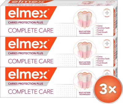 Image de ELMEX Protection anti-carie Plus soin complet 3x 75 ml